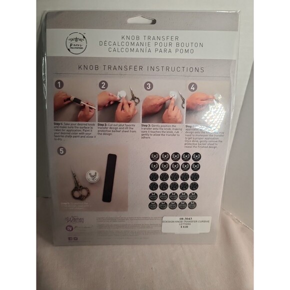 NEW Redesign With Prima Knob Transfer " Cursive Letters" - Picture 5 of 5